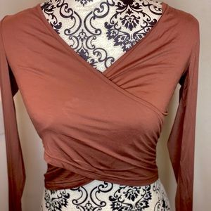 Sexy Chocolate Criss Cross Wrap Crop Top